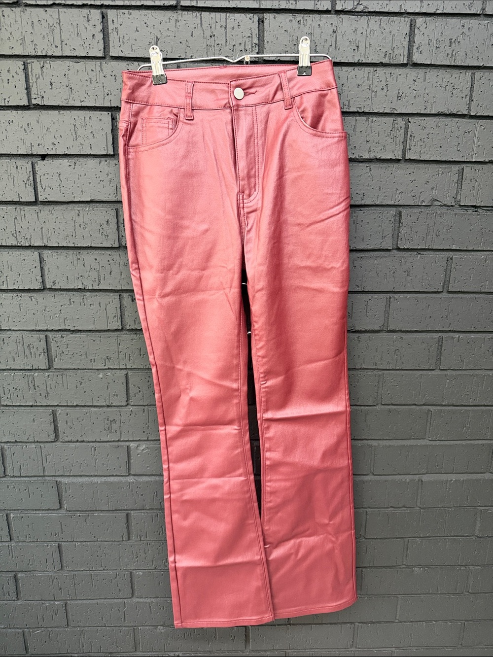 Women's Rose Pink High-Rise Straight Jeans
